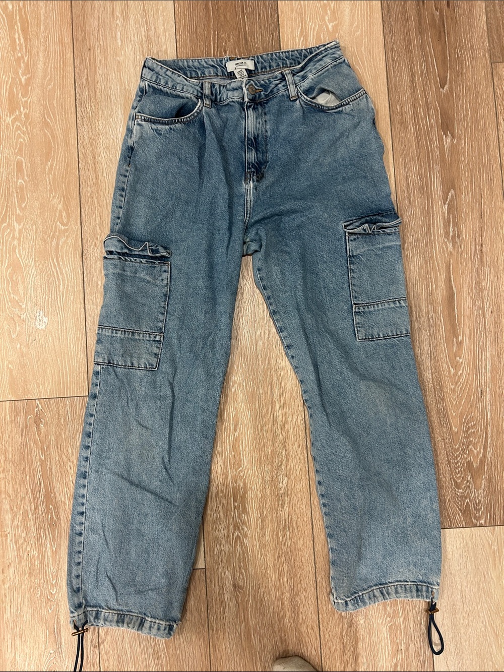Forever 21 Light Blue Cargo Jeans